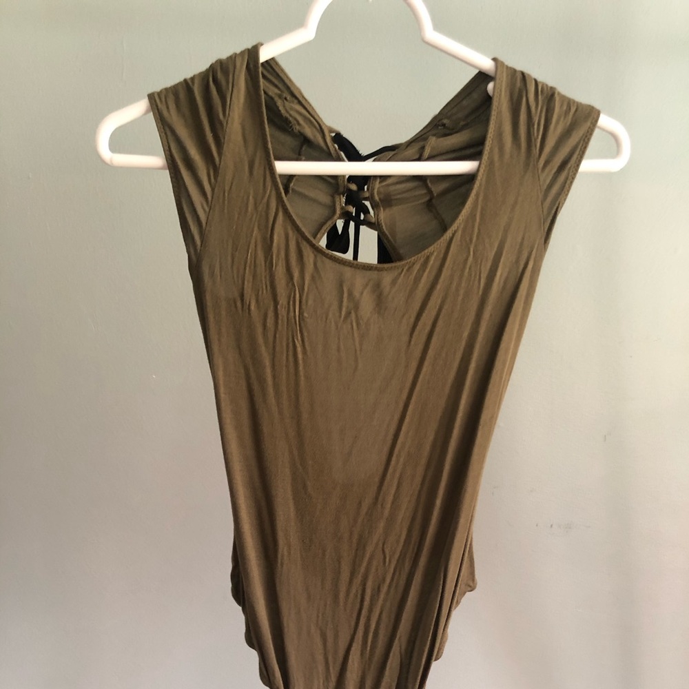Green lace up body suit